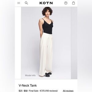 3 KOTN V-Neck tank tops - lot of 3 - rust, black, white - medium